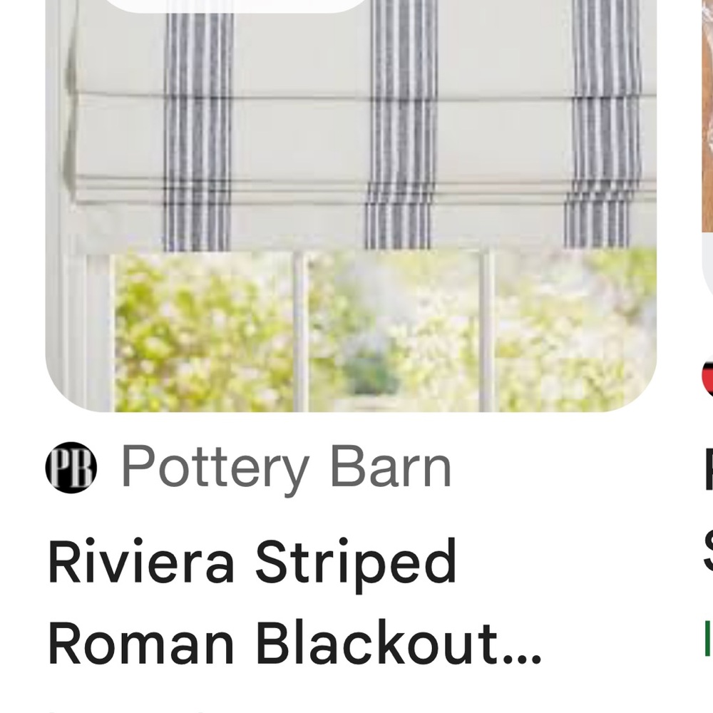 Pottery Barn Riviera Striped Roman Shade in White and blue. I have two shades